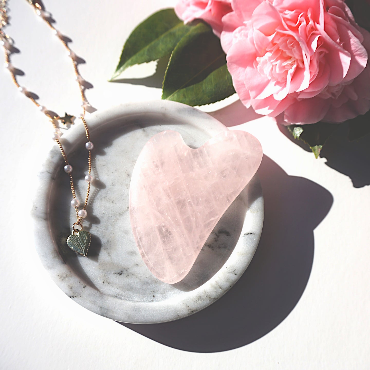 Rose Quartz Gua Sha Massage Tool